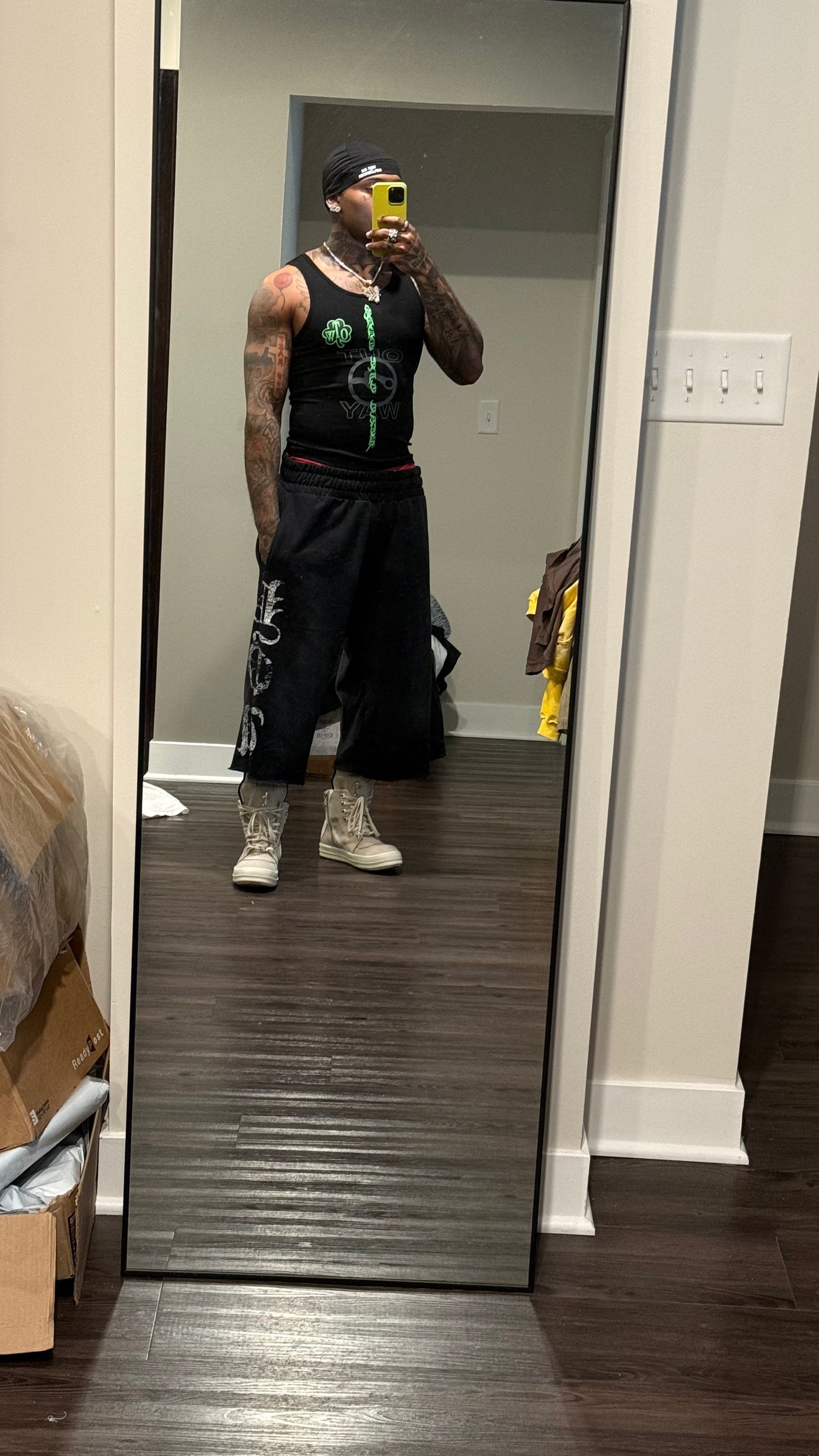 FU Black Wash Sweat Shorts