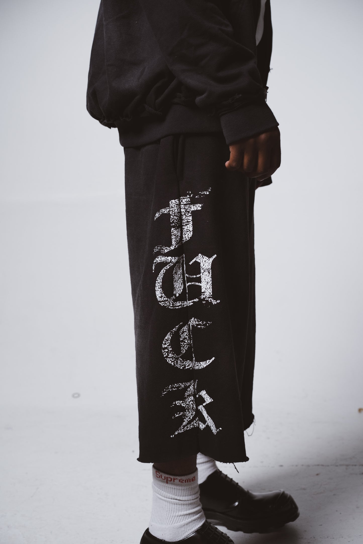 FU Black Wash Sweat Shorts