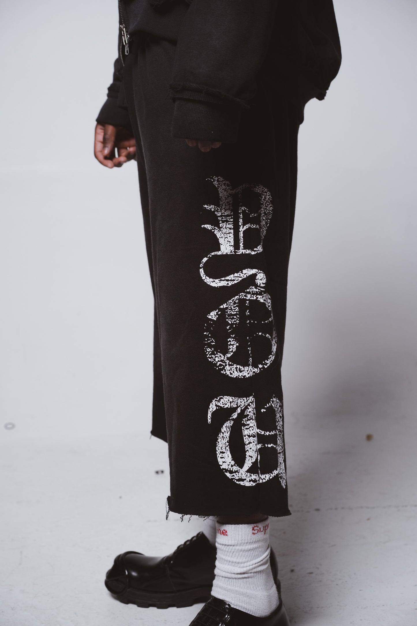 FU Black Wash Sweat Shorts
