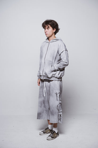 FU Grey Wash Sweat Shorts