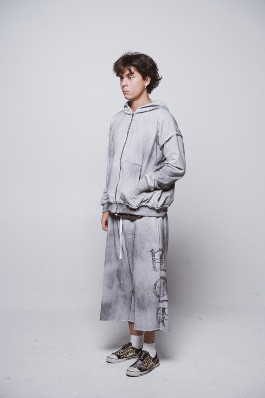 FU Grey Wash Sweat Shorts