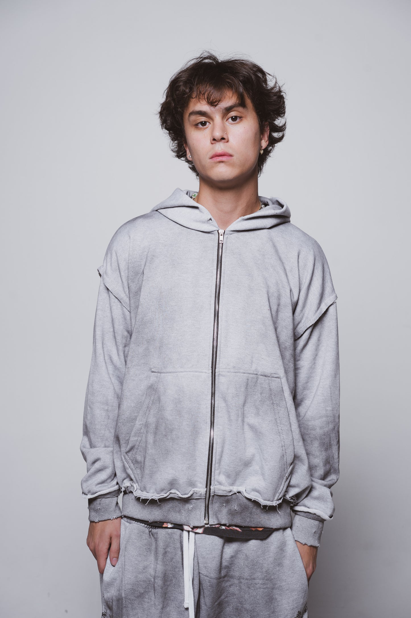 Grey Detention Zip Up Blank