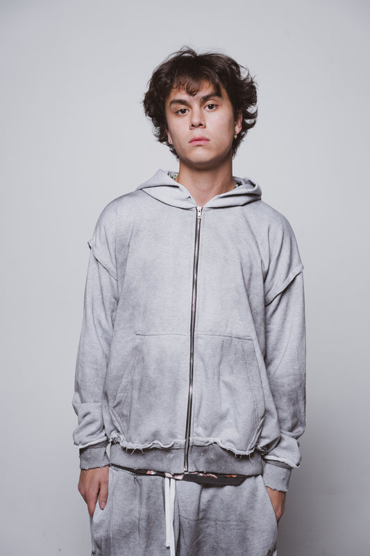Grey Detention Zip Up Blank