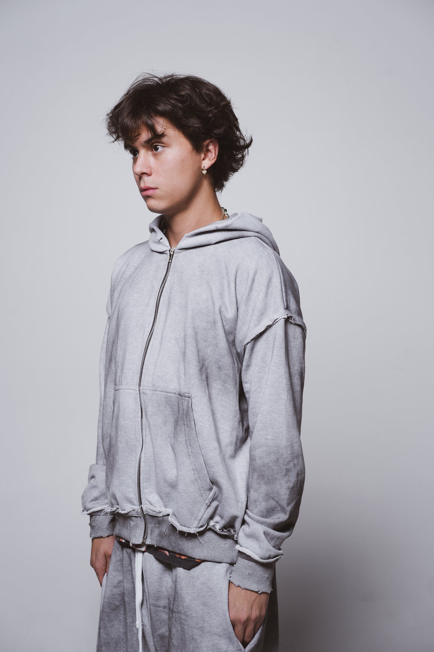 Grey Detention Zip Up Blank