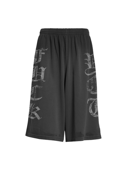 FU Black Wash Sweat Shorts