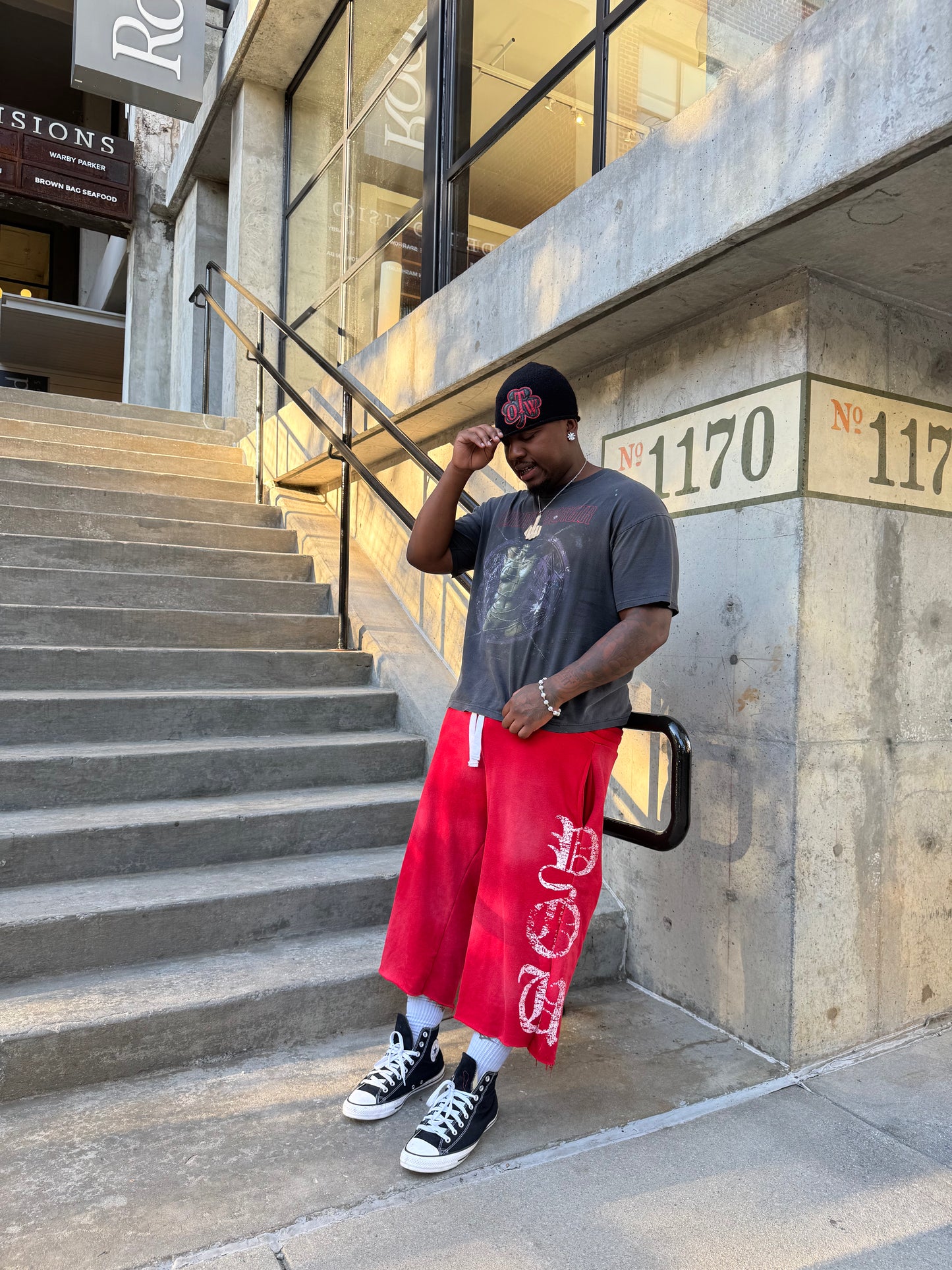 FU Red Wash Sweat Shorts