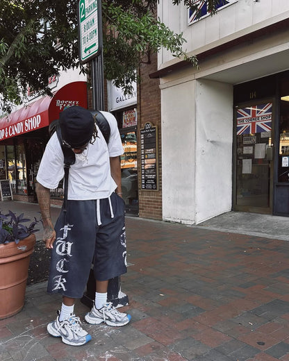 FU Black Wash Sweat Shorts